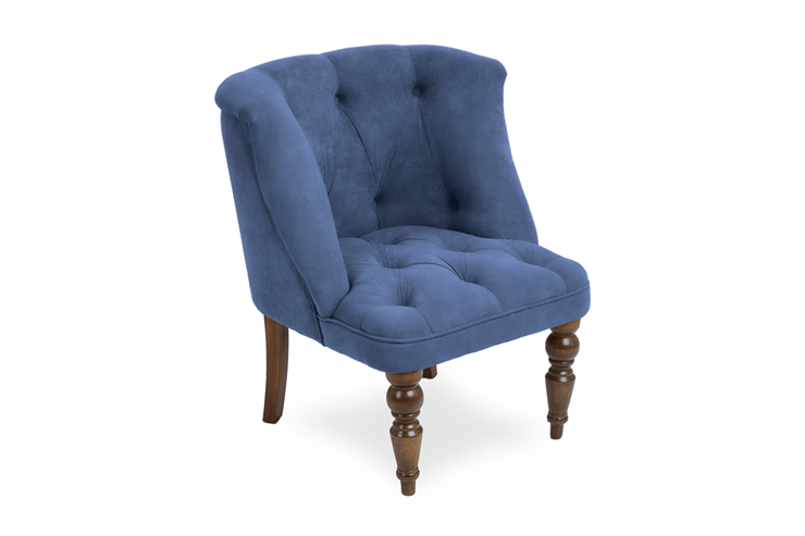Кресло Бриджит синий ножки коричневые в Лангепасе - изображение 1