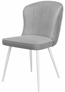 Мягкий стул 209, микровелюр B22 grey, ножки белые в Радужном
