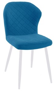 Мягкий стул 239 синий, ножки белые в Нижневартовске