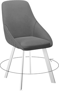 Обеденный стул 246 Поворотный, Микровелюр Z28 Темно-серый / опоры белые в Лангепасе