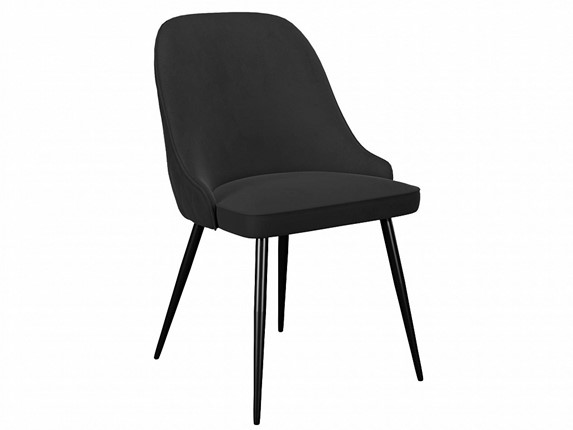 Кухонный стул 256, микровелюр К21 черный, ножки черные в Лангепасе - изображение