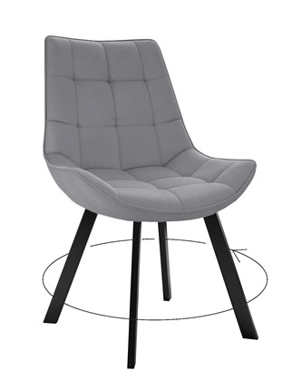 Обеденный стул 263 Поворотный, Микровелюр B22 Grey / опоры черные в Радужном - изображение
