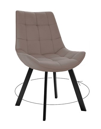 Обеденный стул 263 Поворотный, Микровелюр B5 Latte / опоры черные в Нижневартовске - изображение