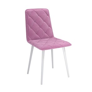 Обеденный стул Антика, велюр тенерифе розовый/Цвет металл белый в Ханты-Мансийске