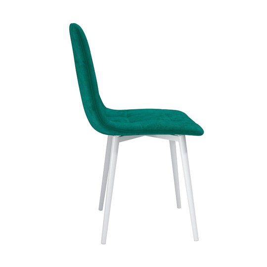Кухонный стул Белла, велюр тенерифе изумруд/Цвет металл белый в Радужном - изображение 2