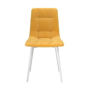Обеденный стул Белла, велюр тенерифе куркума/Цвет металл белый в Радужном - предосмотр 1