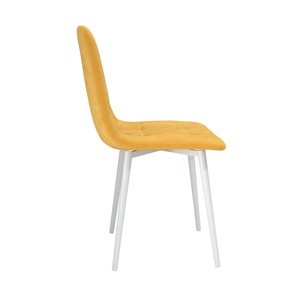 Обеденный стул Белла, велюр тенерифе куркума/Цвет металл белый в Сургуте - предосмотр 2