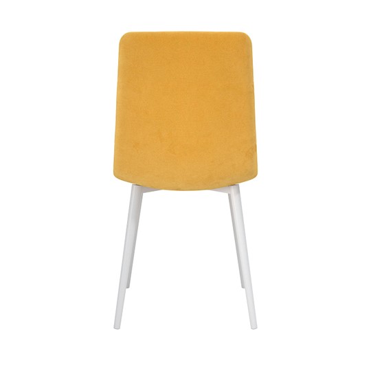 Обеденный стул Белла, велюр тенерифе куркума/Цвет металл белый в Урае - изображение 3