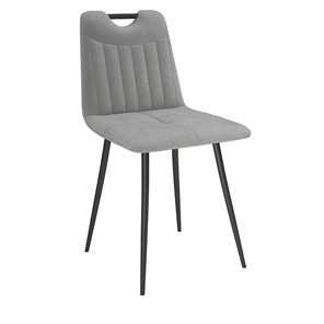 Обеденный стул Брандо, велюр тенерифе грей/Цвет металл черный в Урае