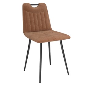 Обеденный стул Брандо, велюр тенерифе корица/Цвет металл черный в Югорске