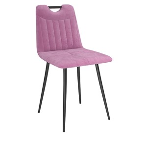 Обеденный стул Брандо, велюр тенерифе розовый/Цвет металл черный в Ханты-Мансийске