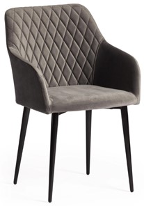 Обеденный стул BREMO (mod. 708) 58х55х83 серый barkhat 26/черный арт.19045 в Югорске