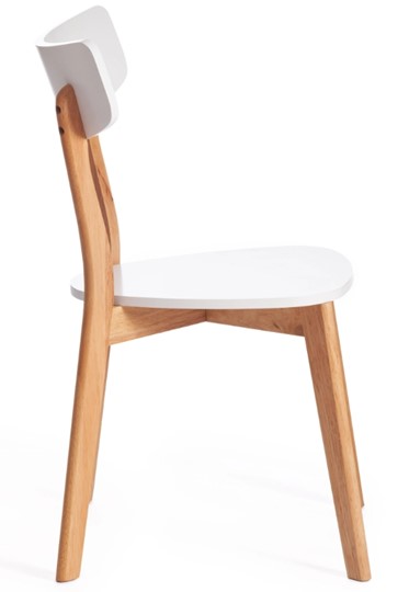 Обеденный стул Claire, дерево гевея/МДФ 48x49,5x81,5 Белый/натуральный (2 шт) арт.15113 в Когалыме - изображение 1