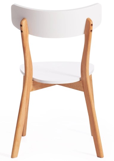Обеденный стул Claire, дерево гевея/МДФ 48x49,5x81,5 Белый/натуральный (2 шт) арт.15113 в Когалыме - изображение 3