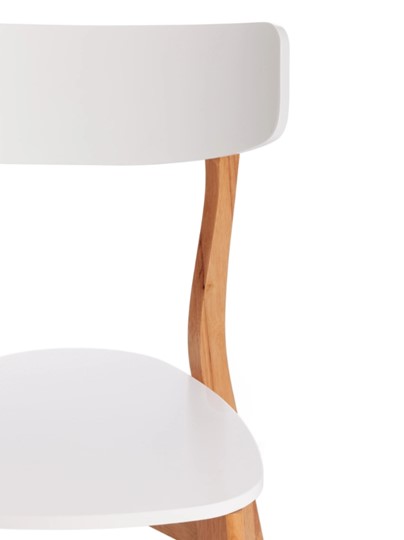 Обеденный стул Claire, дерево гевея/МДФ 48x49,5x81,5 Белый/натуральный (2 шт) арт.15113 в Когалыме - изображение 5