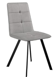Обеденный стул DikLine 280 Микровелюр B22 Grey ножки черные в Радужном - изображение