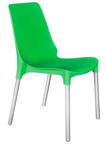 Обеденный стул GENIUS (mod 75) 46x56x84 зеленый/ножки хром арт.19668 в Югорске