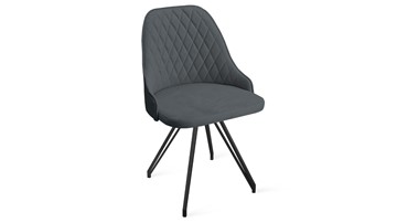 Обеденный стул Гранд К4 (Черный муар/Микровелюр Jercy Graphite) в Лангепасе