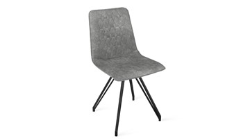 Кухонный стул Хьюго К4 (Черный муар/Микровелюр Wellmart Silver) в Нижневартовске