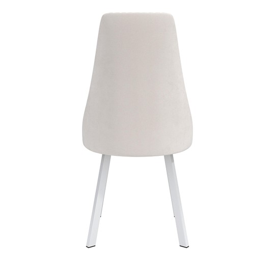 Обеденный стул Лион, велюр тенерифе крем/Цвет металл белый в Когалыме - изображение 3