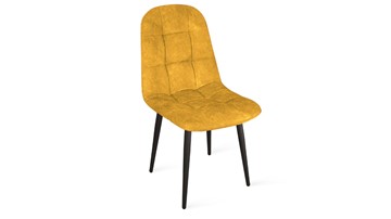 Кухонный стул Райс К1С (Черный муар/Микровелюр Wellmart Yellow) в Нефтеюганске