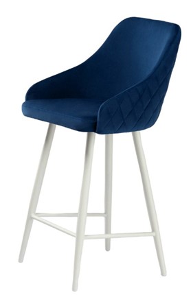 Кухонный стул Сальса Полубарная, Велюр CATALANA 16 (синий) / Белый муар в Урае - изображение