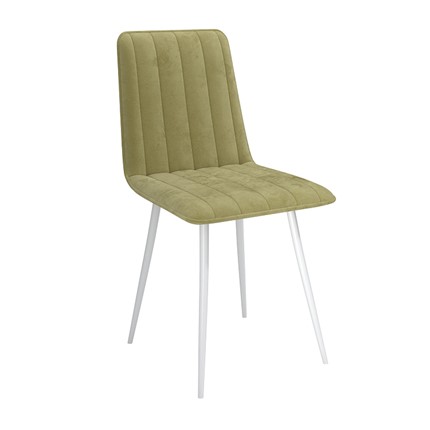 Обеденный стул Тахо, велюр тенерифе нефрит/Цвет металл белый в Радужном - изображение