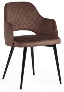 Обеденный стул VALKYRIA (mod. 711) 55х55х80 коричневый barkhat 12/черный арт.19001 в Лангепасе