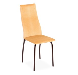 Обеденный стул Волна, каркас металл коричневый, велюр тайту 16 в Ханты-Мансийске