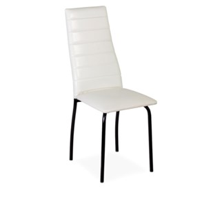 Обеденный стул Волна, прошивка горизонтально, каркас металл черный, Аттика белый в Лангепасе