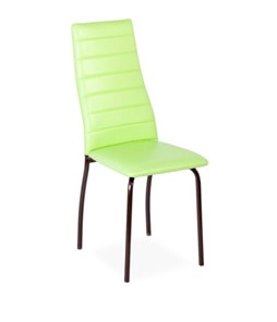 Обеденный стул Волна, прошивка горизонтально, каркас металл коричневый, экотекс фисташковый в Когалыме