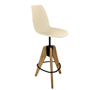 Барный стул SHT-ST29/S92 (бежевый ral1013/брашированный коричневый/черный муар) в Лангепасе