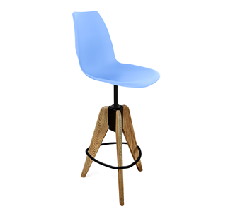 Барный стул SHT-ST29/S92 (голубой pan 278/брашированный коричневый/черный муар) в Лангепасе