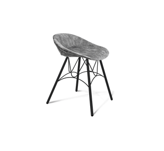 Обеденный стул SHT-ST19-SF1 / SHT-S100 (дымный/черный муар) в Лангепасе