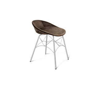 Обеденный стул SHT-ST19-SF1 / SHT-S107 (кофейный трюфель/хром лак) в Нефтеюганске