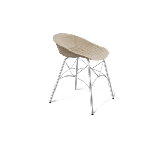 Обеденный стул SHT-ST19-SF1 / SHT-S107 (ванильный крем/хром лак) в Нижневартовске