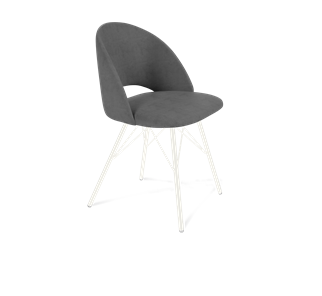 Обеденный стул SHT-ST34 / SHT-S37 (платиново-серый/белый муар) в Нефтеюганске