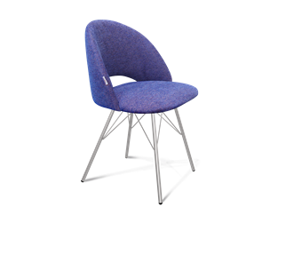 Обеденный стул SHT-ST34 / SHT-S37 (синий мираж/хром лак) в Лангепасе