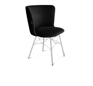 Обеденный стул SHT-ST36 / SHT-S107 (ночное затмение/хром лак) в Лангепасе