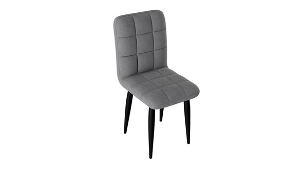 Обеденный стул Франк (конус) (Черный матовый/Микровелюр Серый) в Лангепасе - изображение