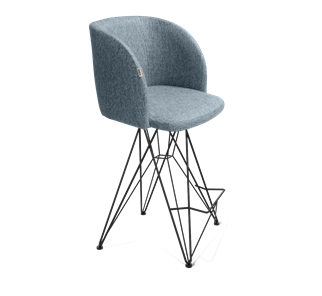 Полубарный стул SHT-ST33 / SHT-S66-1 (синий лед/черный муар) в Лангепасе
