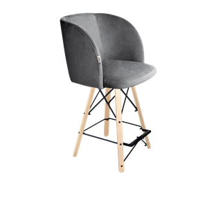 Полубарный стул SHT-ST33 / SHT-S80-1 (угольно-серый/прозрачный лак/черный) в Когалыме