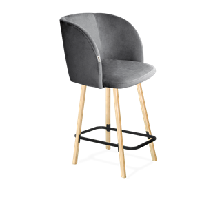Полубарный стул SHT-ST33 / SHT-S94-1 (угольно-серый/прозрачный лак/черный муар) в Когалыме