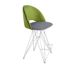 Полубарный стул SHT-ST34-3 / SHT-S66-1 (оливковый/гусиная лапка/хром лак) в Сургуте