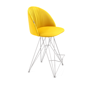 Полубарный стул SHT-ST35-1 / SHT-S66-1 (имперский жёлтый/хром лак) в Лангепасе