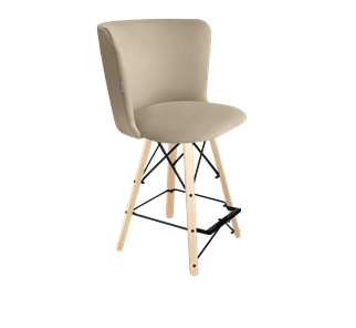 Полубарный стул SHT-ST36 / SHT-S80-1 (ванильный крем/прозрачный лак/черный) в Лангепасе