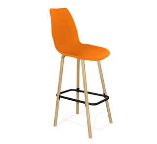 Барный стул SHT-ST29/S94 (оранжевый ral2003/прозрачный лак/черный муар) в Радужном