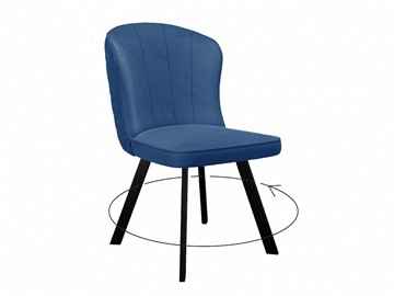 Кухонный стул 219 поворотный, микровелюр B8 blue, ножки черные в Нефтеюганске