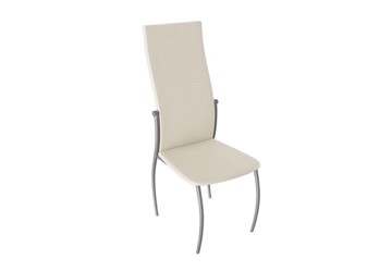 Обеденный стул Комфорт-М, цвет Эмаль Бриллиант, Бежевый Аллигатор к/з 218 (белый перламутр) в Лангепасе