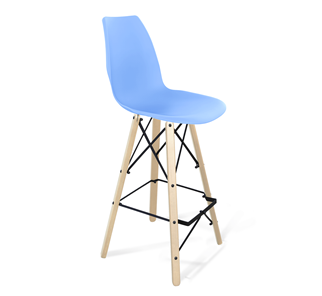 Барный стул SHT-ST29/S80 (голубой pan 278/прозрачный лак/черный) в Лангепасе